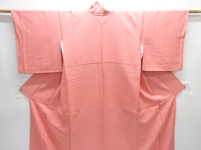  抽象模様織出し一ツ紋色無地着物